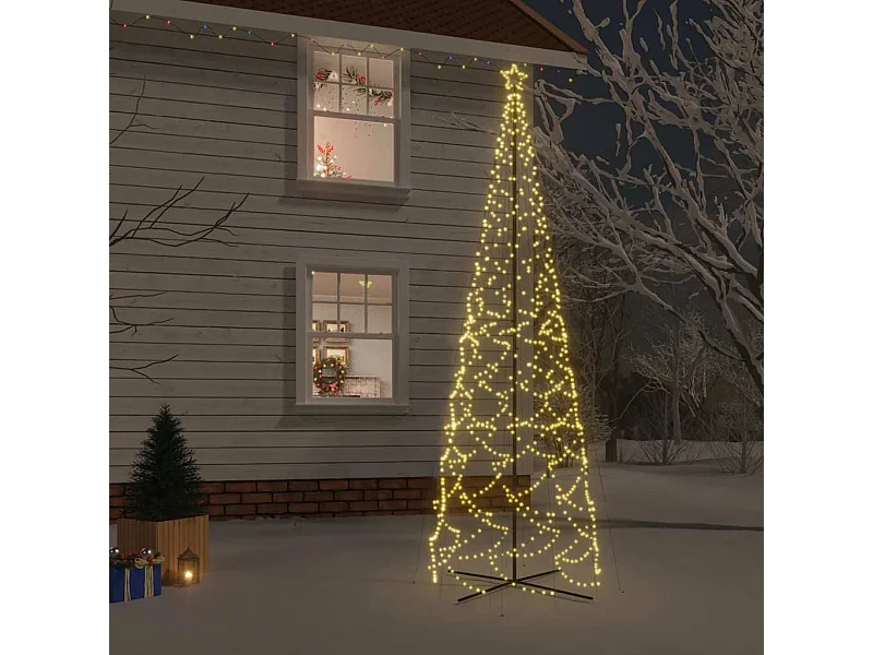 LED-Weihnachtsbaum Kegelform Warmweiß 1400 LEDs 160x500 cm