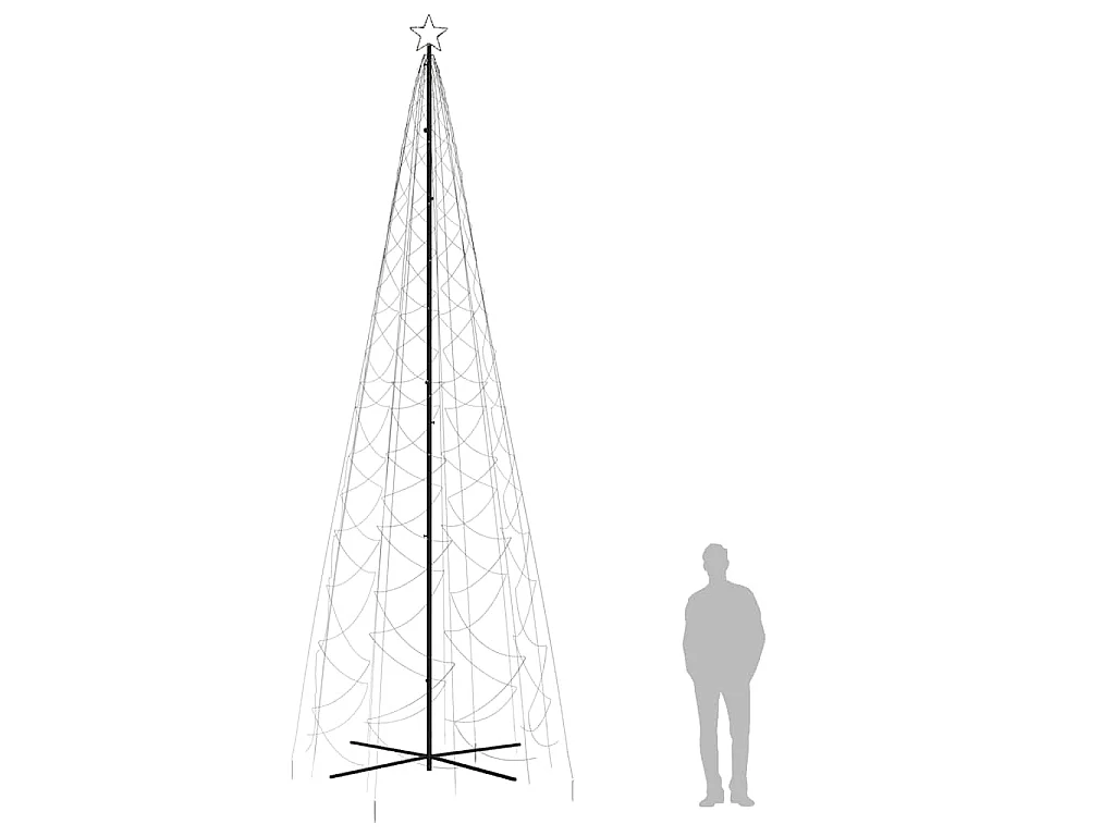 Arbre de Noël cône 1400 LED Blanc chaud 160x500 cm