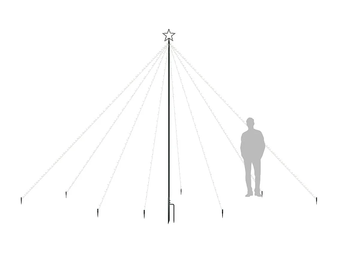 LED-Lichterkette Weihnachtsbaum Indoor Outdoor 576 LEDs 3,6 m