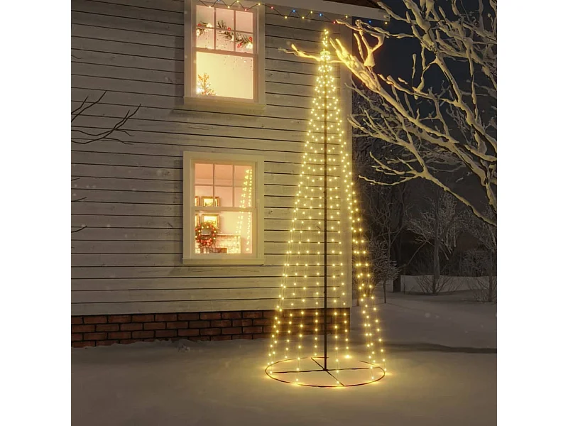 Árvore de Natal em cone 732 luzes LED 160x500 cm branco quente