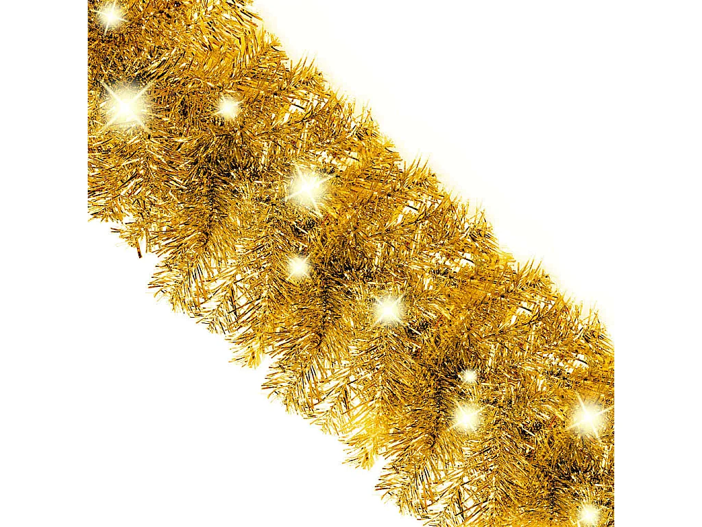 Grinalda de Natal com luzes LED 10 m dourado