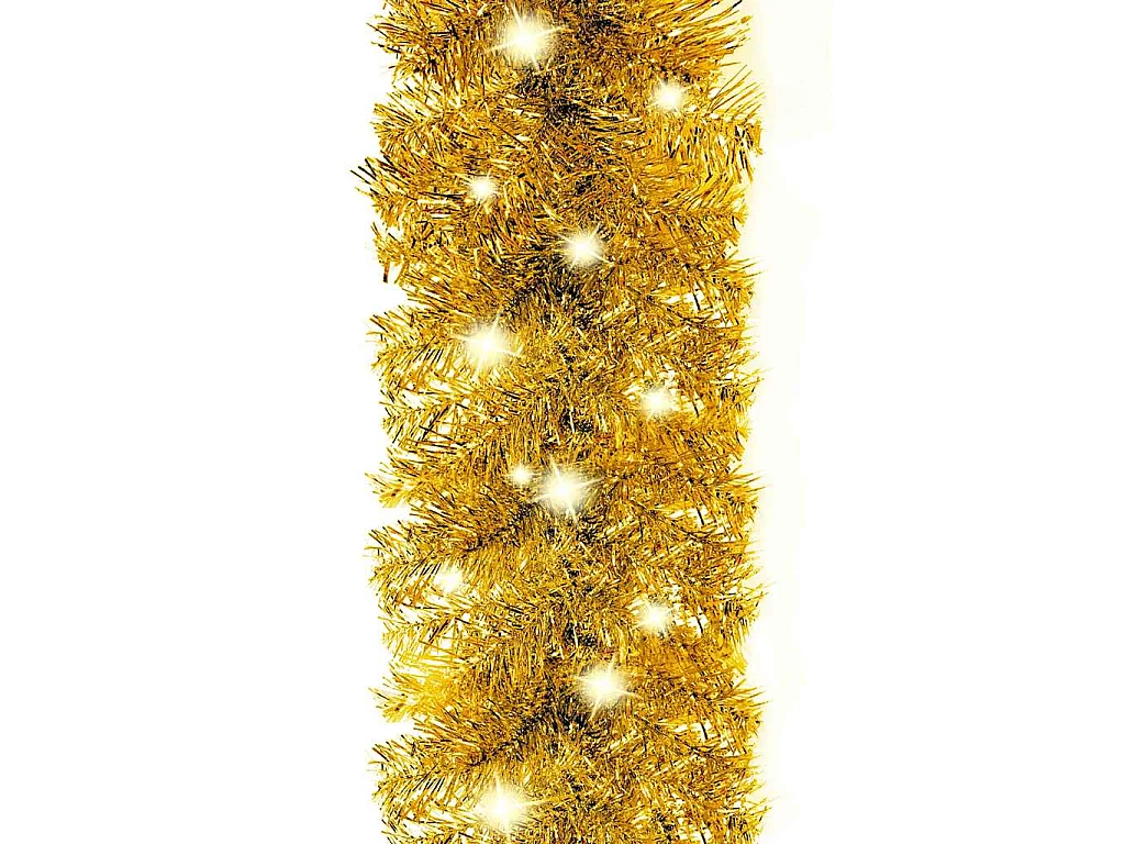 Grinalda de Natal com luzes LED 10 m dourado