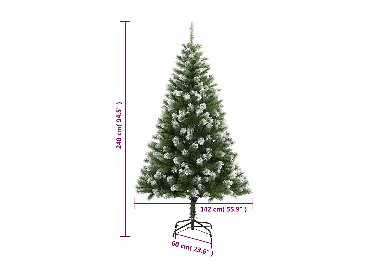 Künstlicher Weihnachtsbaum Klappbar Beschneit 240 cm