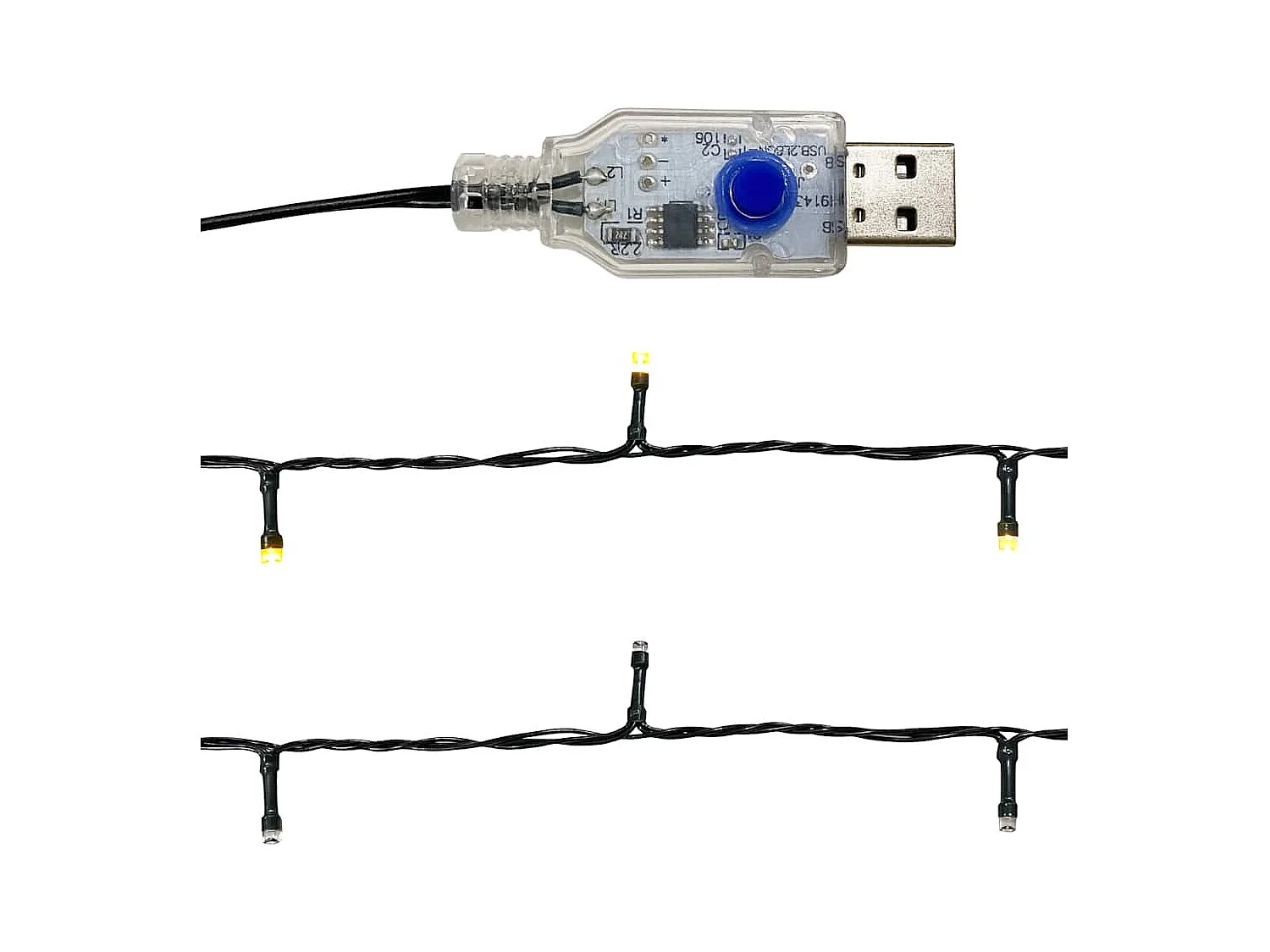 Guirlande de Noël avec lumières LED 20 m Noir