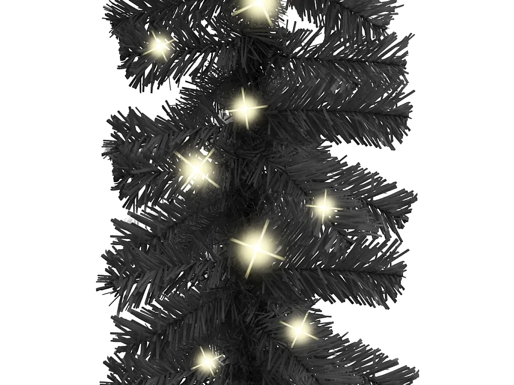 Guirlande de Noël avec lumières LED 20 m Noir