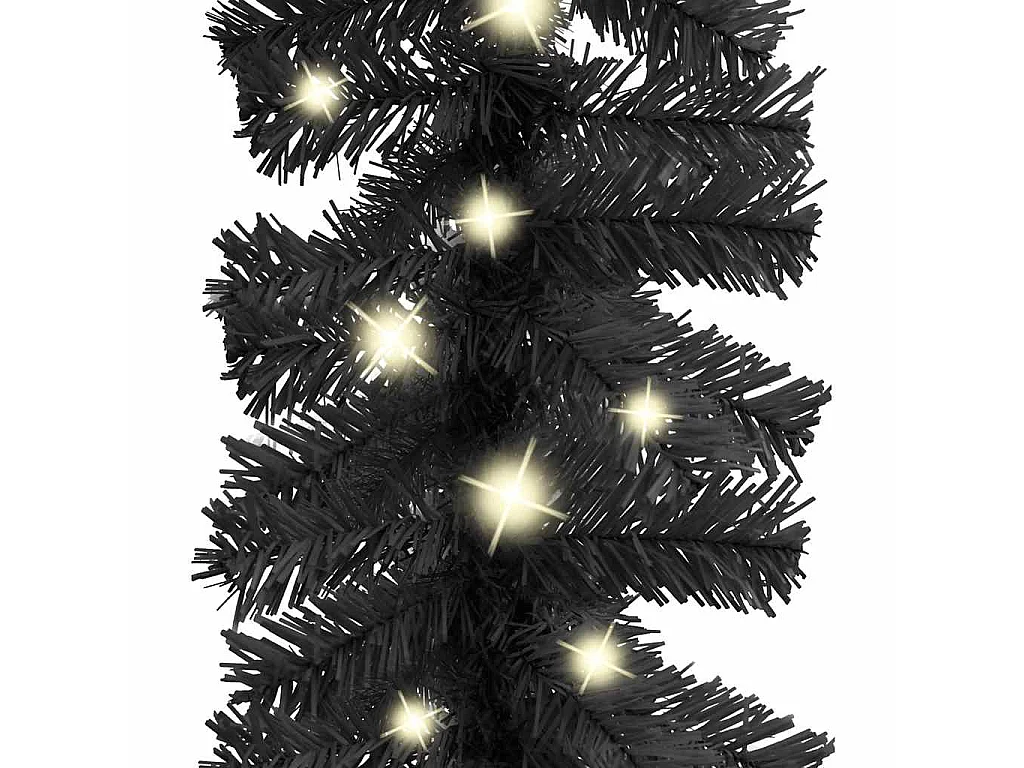 Guirlande de Noël avec lumières LED 20 m Noir