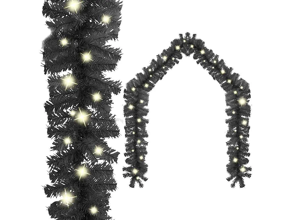 Weihnachtsgirlande mit LED 20 m Schwarz
