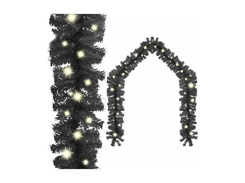 Guirlande de Noël avec lumières LED 20 m Noir