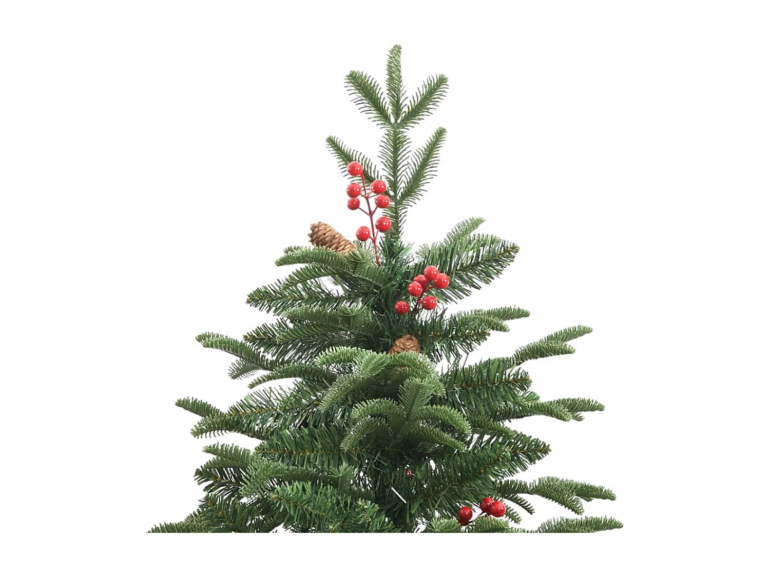 Kunstkerstboom met scharnieren dennenappels en bessen 210 cm