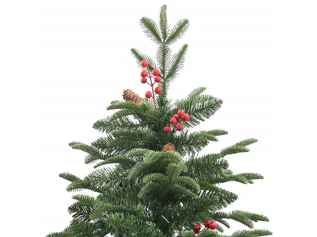 Kunstkerstboom met scharnieren dennenappels en bessen 210 cm