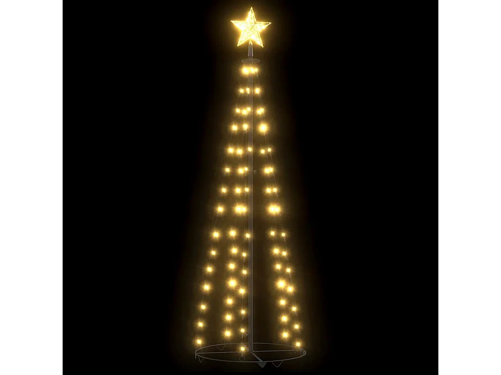 Sapin de Noël cône 84 LED blanc chaud Décoration 50x150 cm