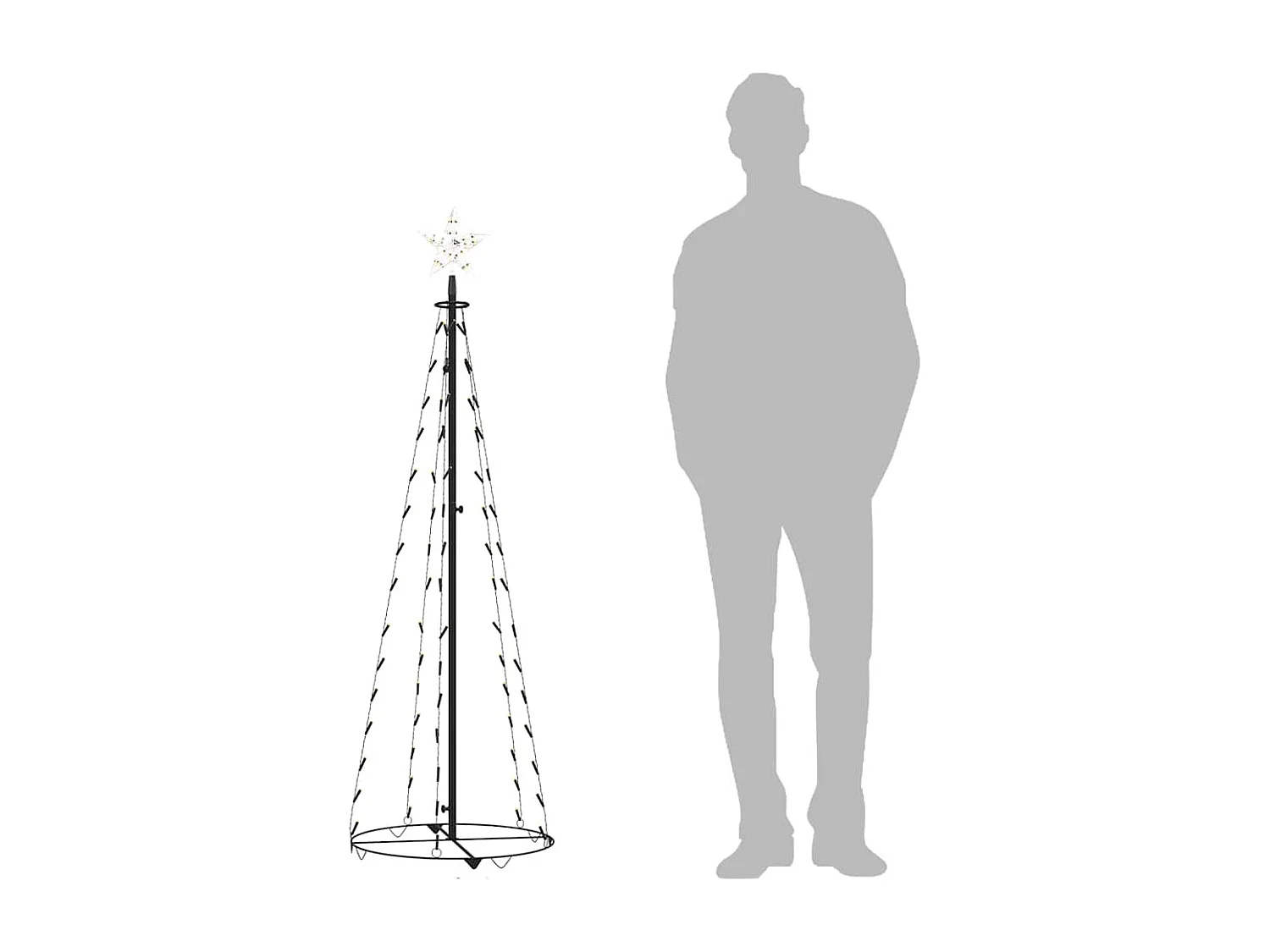 Sapin de Noël cône 84 LED blanc chaud Décoration 50x150 cm
