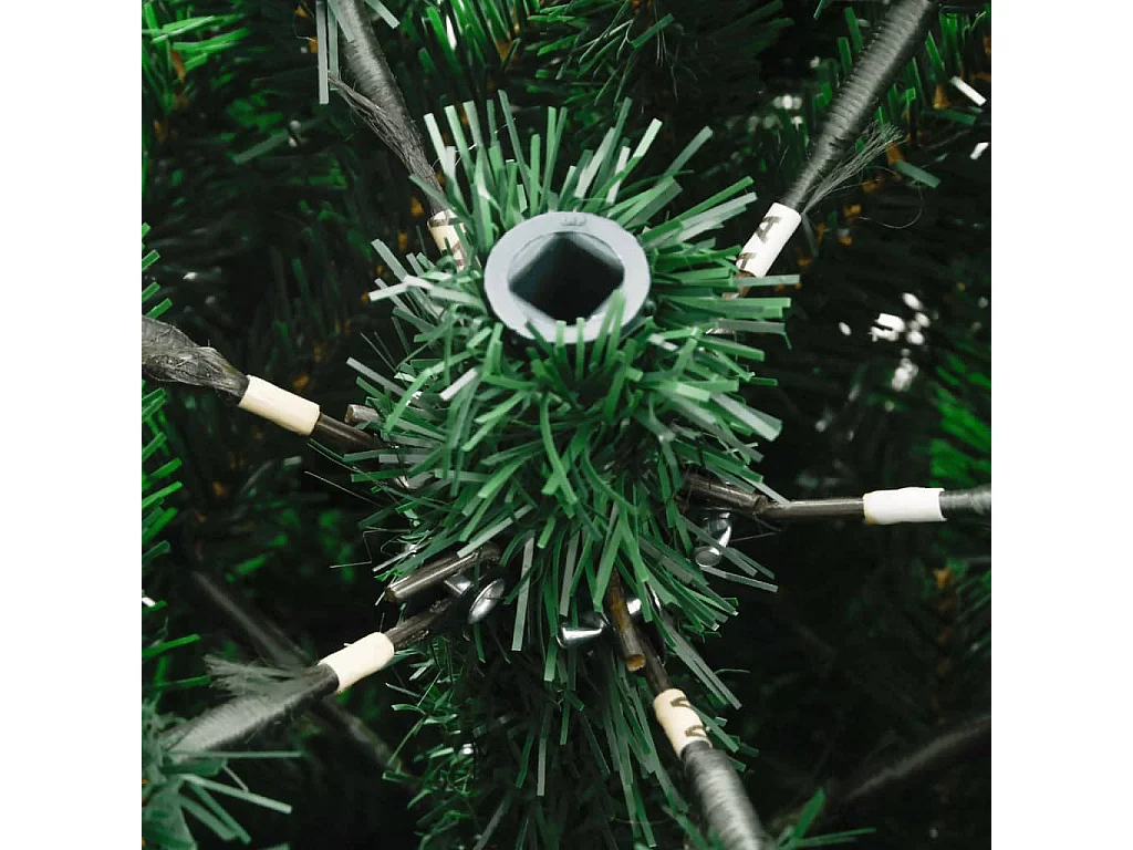 Sapin de Noël artificiel à charnières avec baies rouges 210 cm