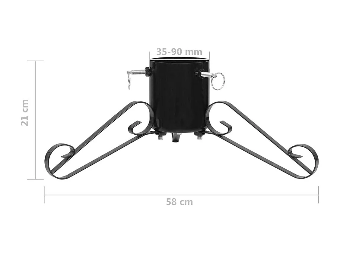 Support de sapin de Noël Noir 58x58x21 cm