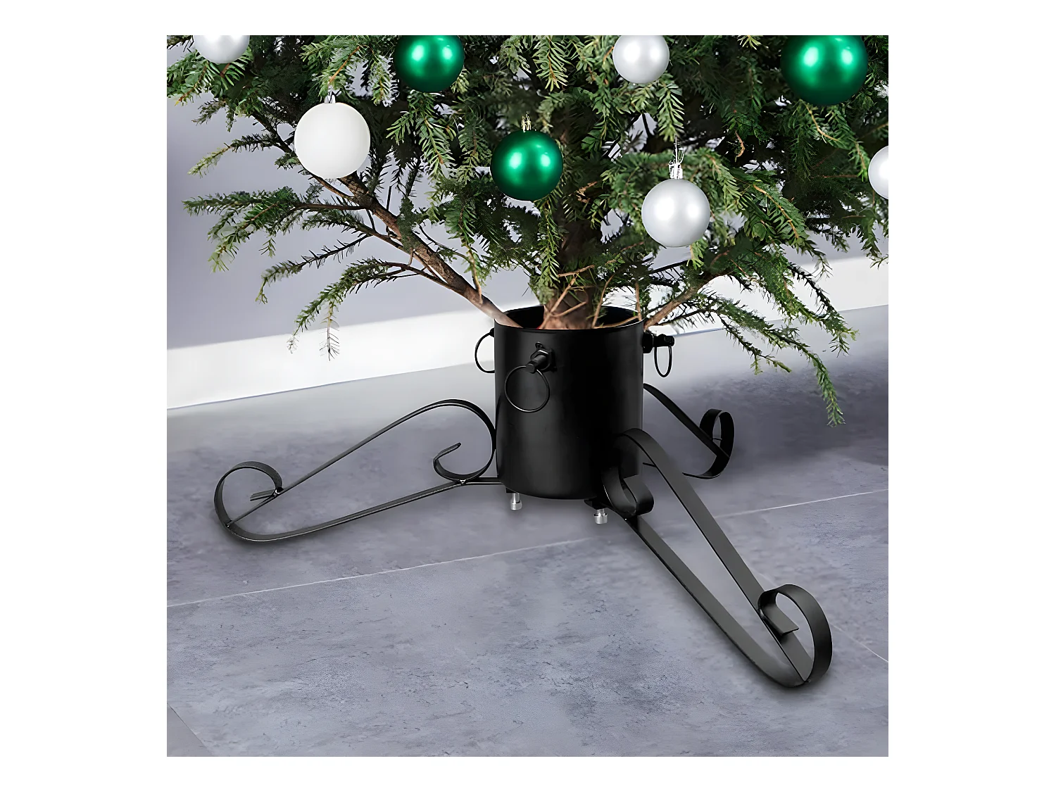 Support de sapin de Noël Noir 58x58x21 cm