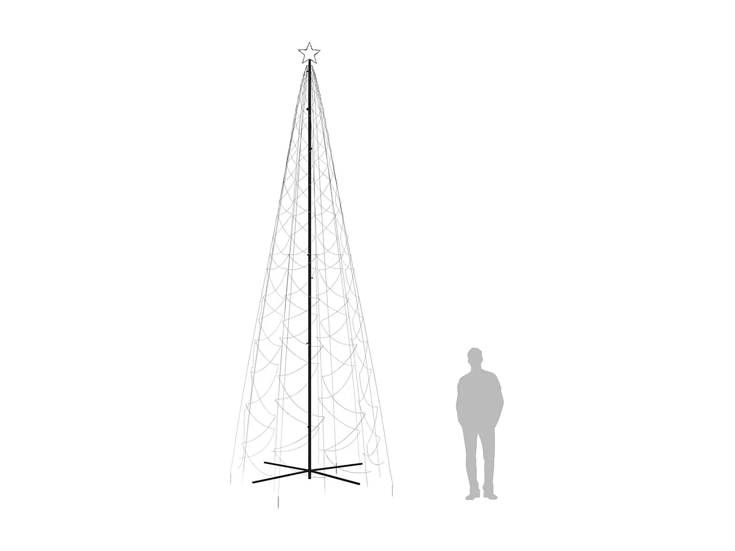 Arbre de Noël cône 1400 LED Blanc froid 160x500 cm