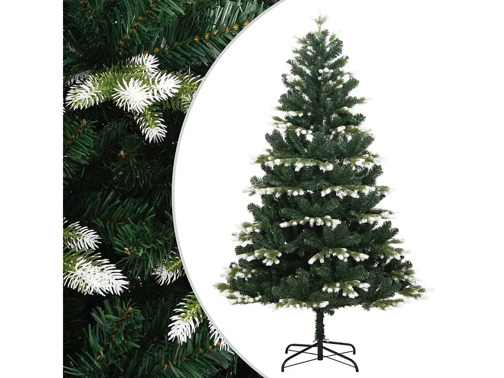 Árbol de Navidad artificial con bisagras y nieve flocada 180 cm