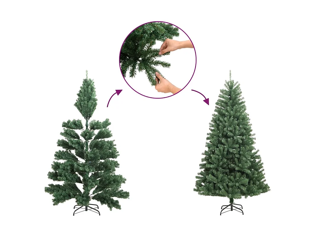 Árbol de Navidad artificial con bisagras y nieve flocada 180 cm