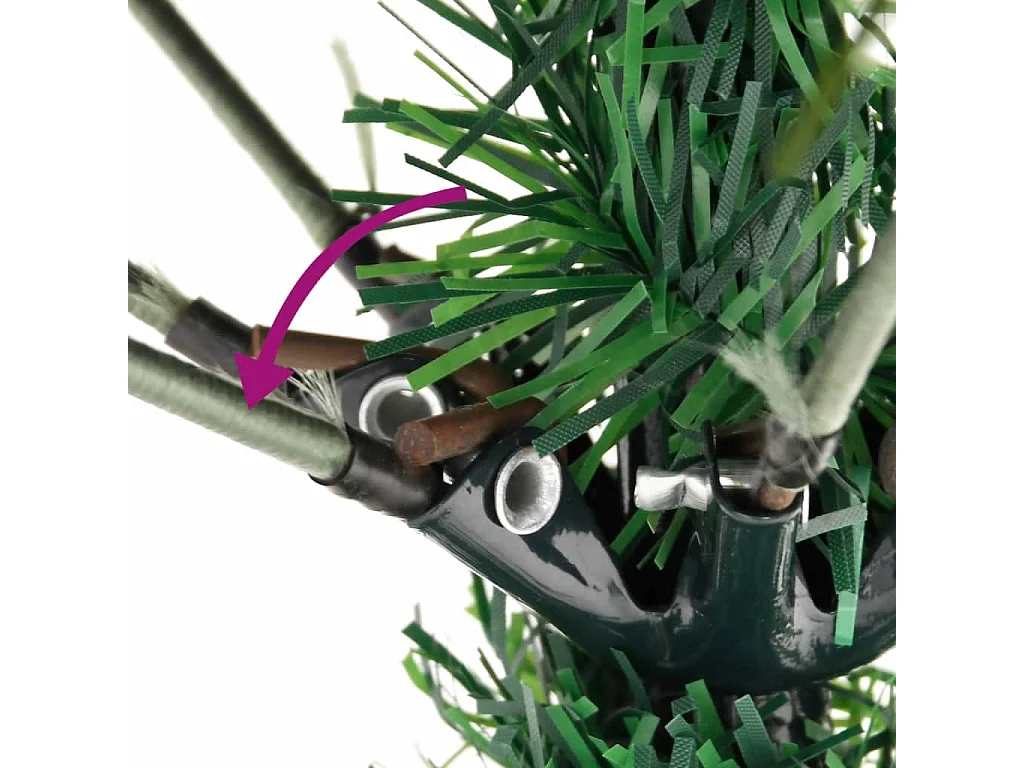 Kerstboom met LED en dennenappels 225 cm PVC en PE groen