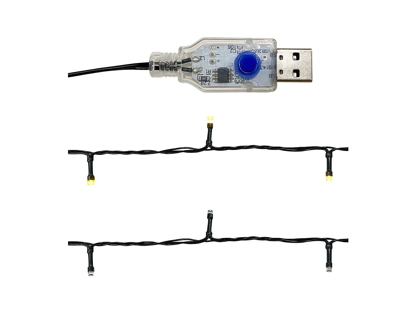 Kerstslinger met LED-lampjes 5 m blauw