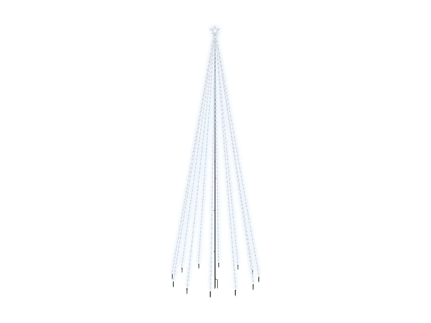 Kerstboom met grondpin 732 LED's koudwit 500 cm