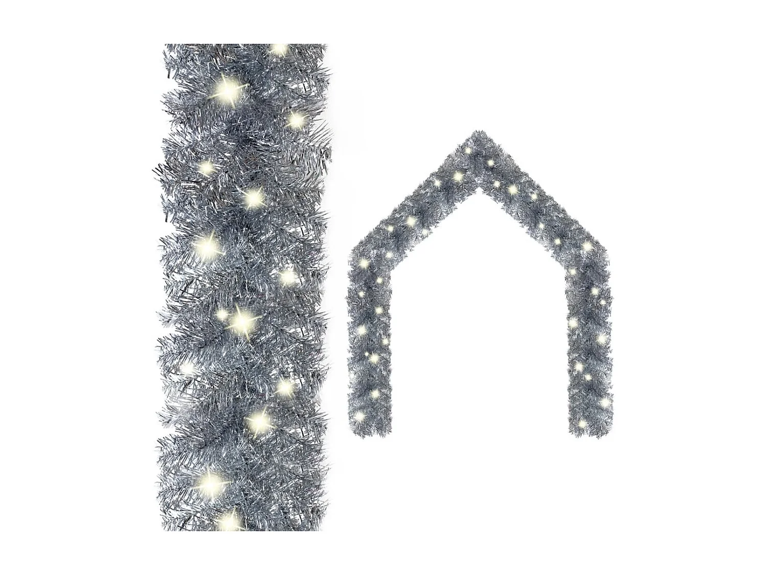 Weihnachtsgirlande mit LED 20 m Silbern