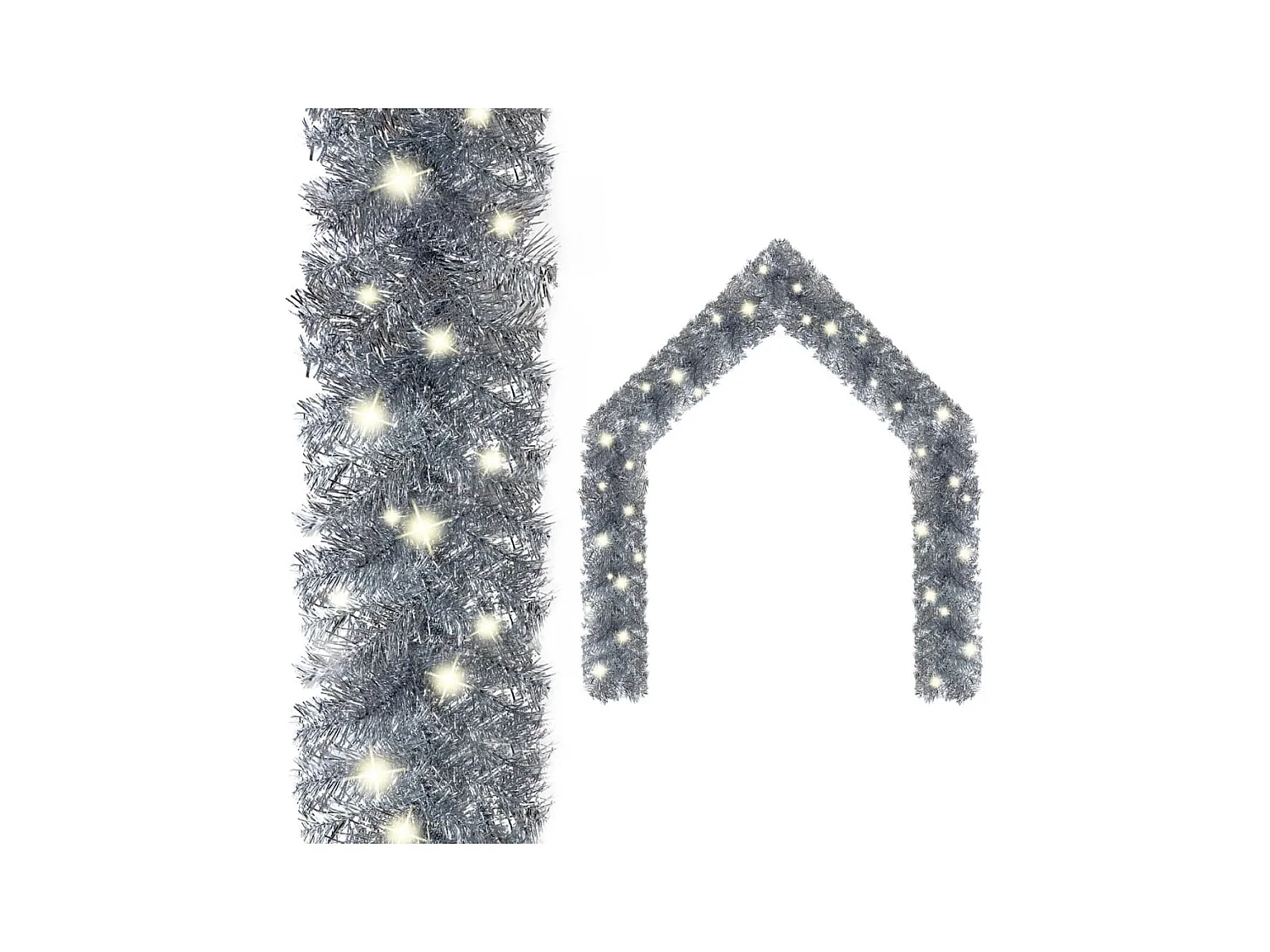 Guirlande de Noël avec lumières LED 20 m Argenté