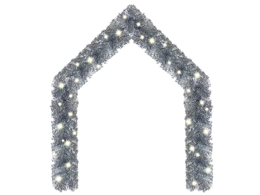 Guirnalda de Navidad con luces LED plateado 20 m