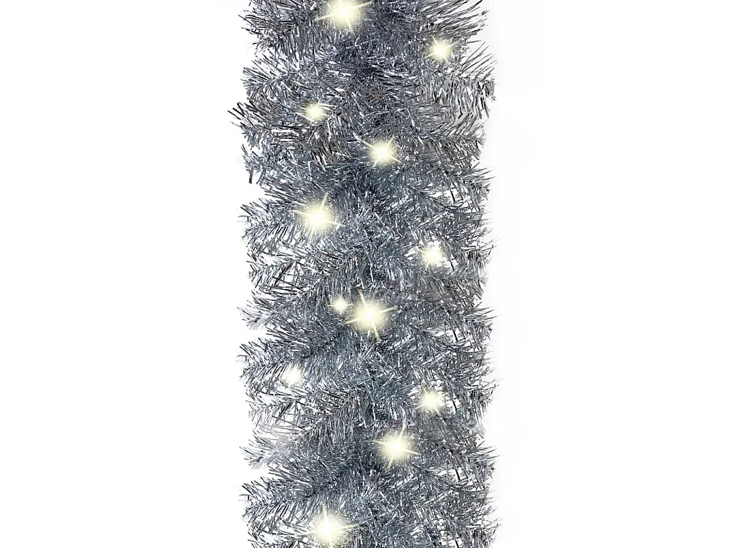 Guirnalda de Navidad con luces LED plateado 20 m