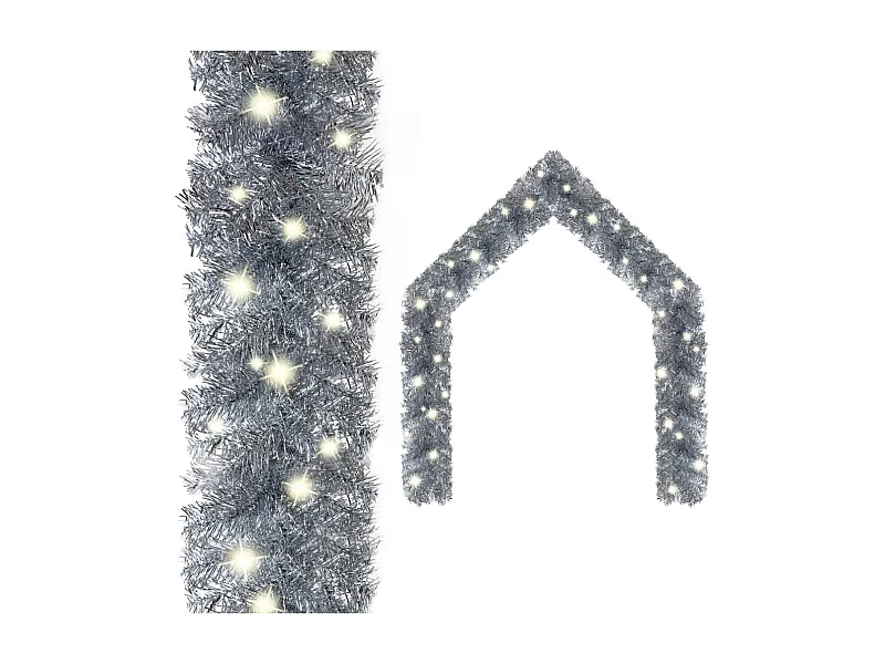 Guirlande de Noël avec lumières LED 20 m Argenté