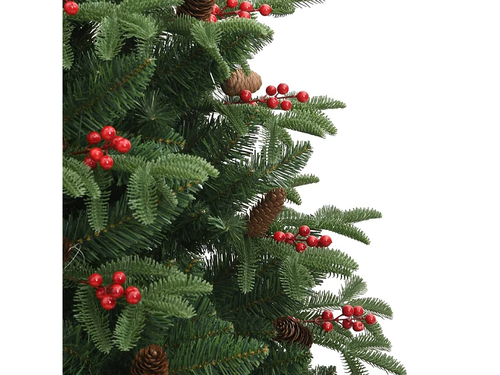 Albero Natale Artificiale Incernierato con Pigne e Bacche 180cm