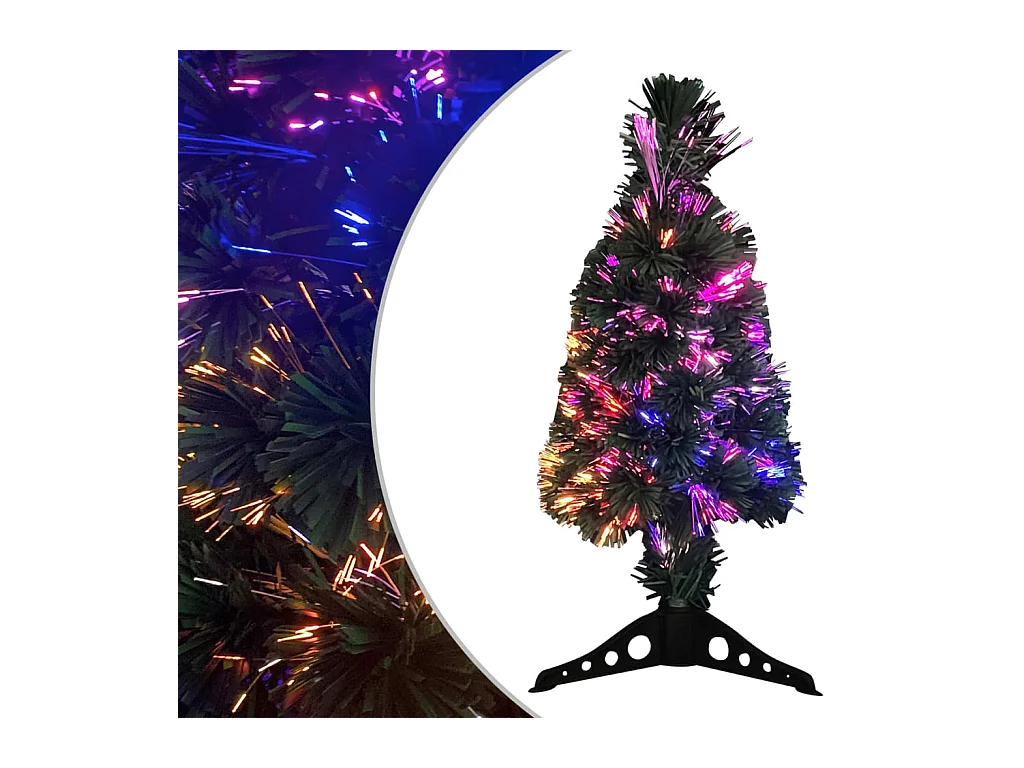 Arbre de Noël artificiel mince et support 64 cm fibre optique
