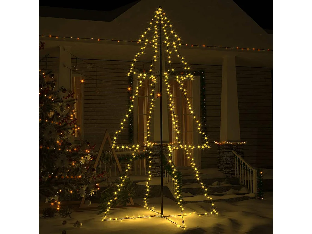 Kegelkerstboom 300 LED's binnen en buiten 120x220 cm