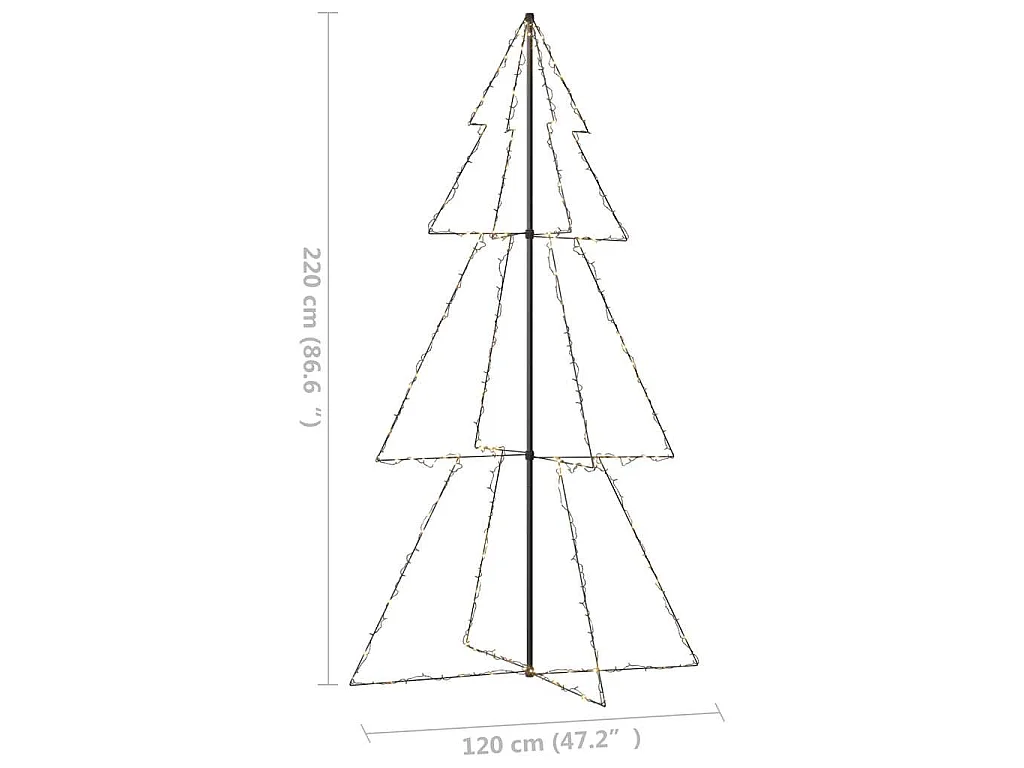 Árvore de Natal em cone 300 LEDs 120x220 cm interior e exterior