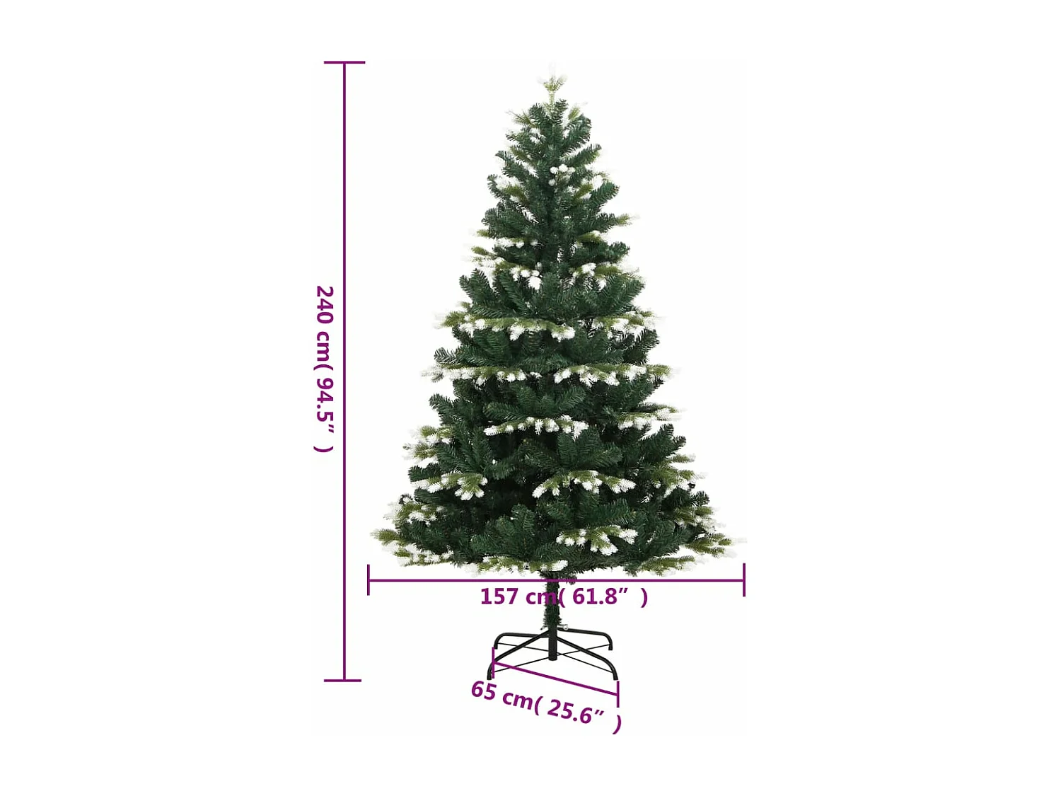 Künstlicher Weihnachtsbaum Klappbar Beschneit 240 cm