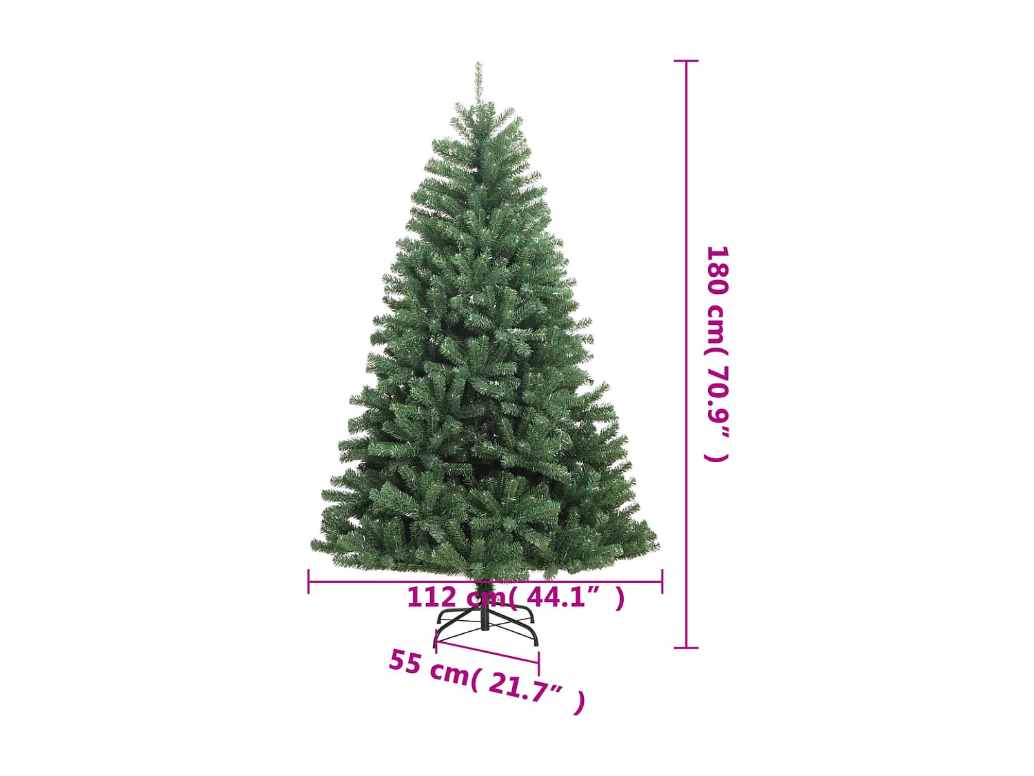 Künstlicher Weihnachtsbaum Klappbar mit Ständer Grün 180 cm