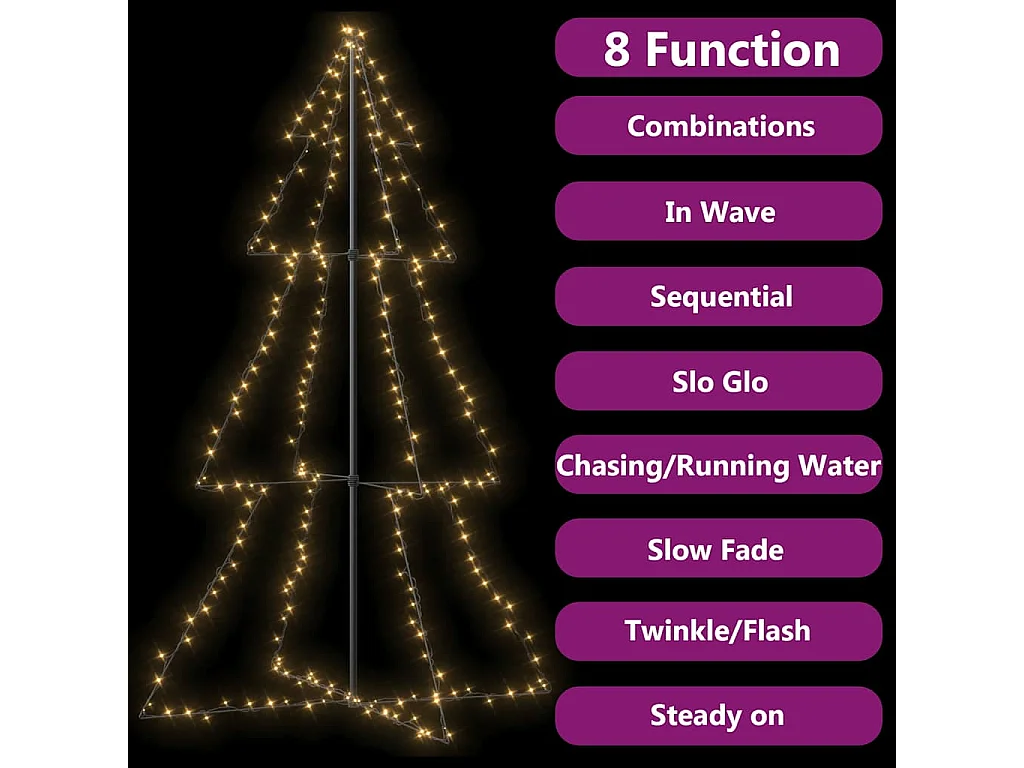 Arbre de Noël cône 240 LED d'intérieur/d'extérieur 118x180 cm