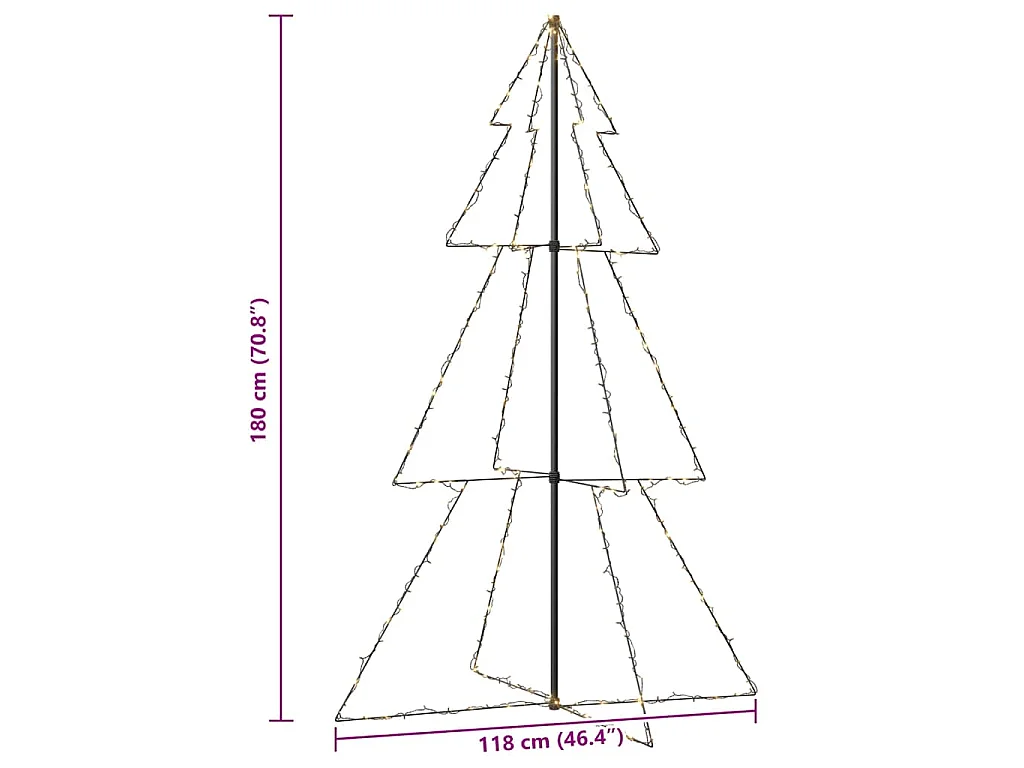 Kegelkerstboom 240 LED's binnen en buiten 118x150 cm