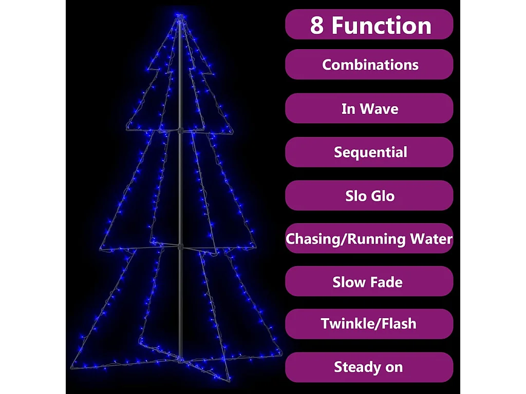 Kegelkerstboom 240 LED's binnen en buiten 118x150 cm