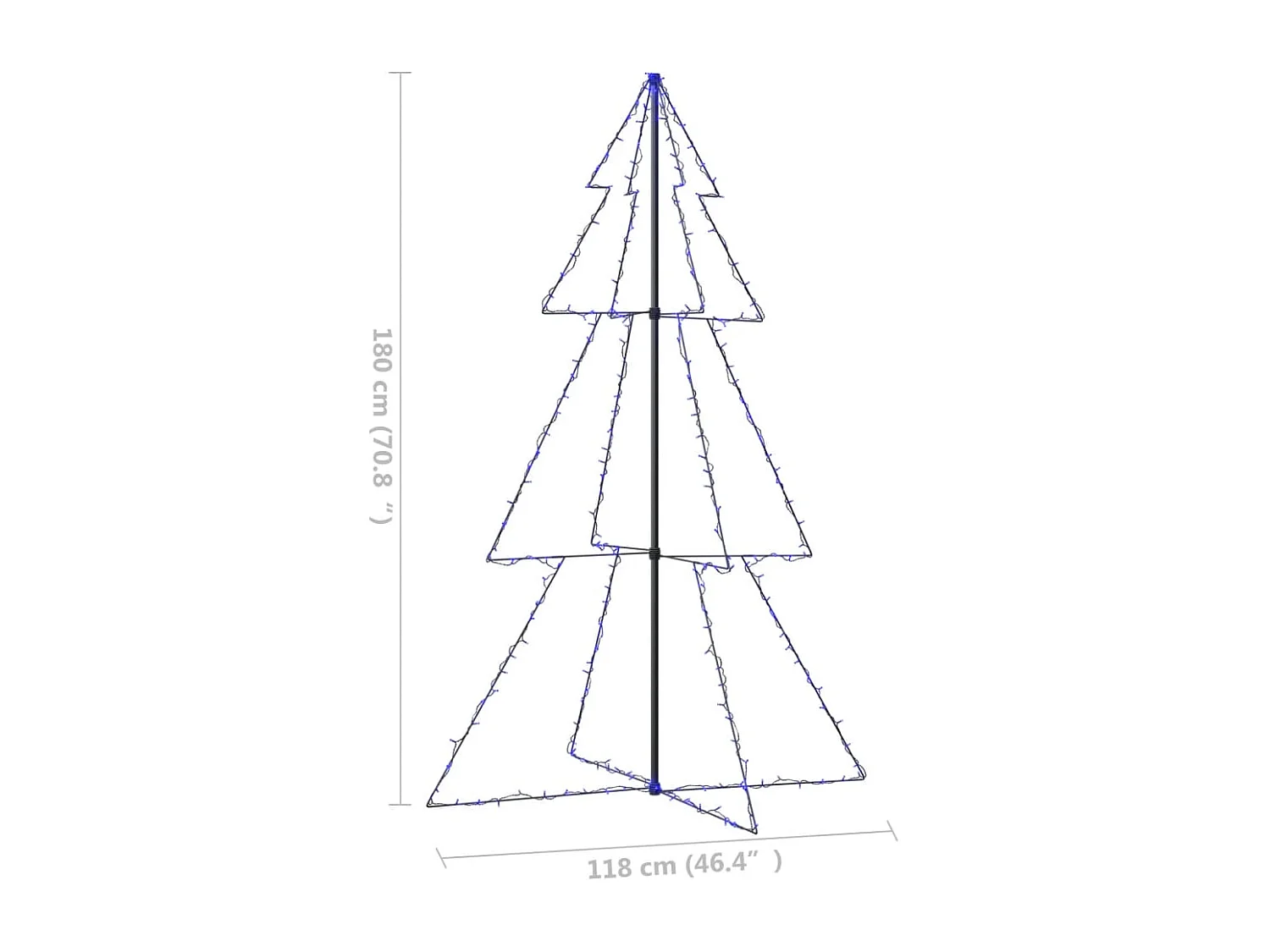 Albero di Natale a Cono 240 LED per Interni Esterni 118x180 cm