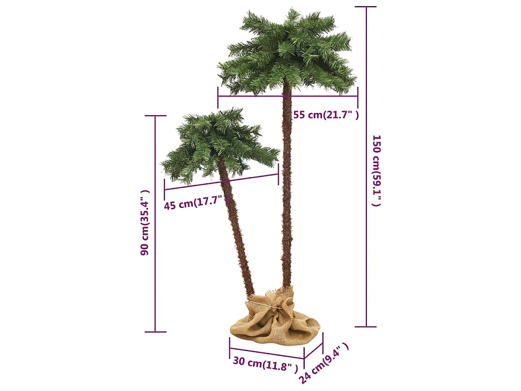 Kerstboom met LED 90 cm en 150 cm