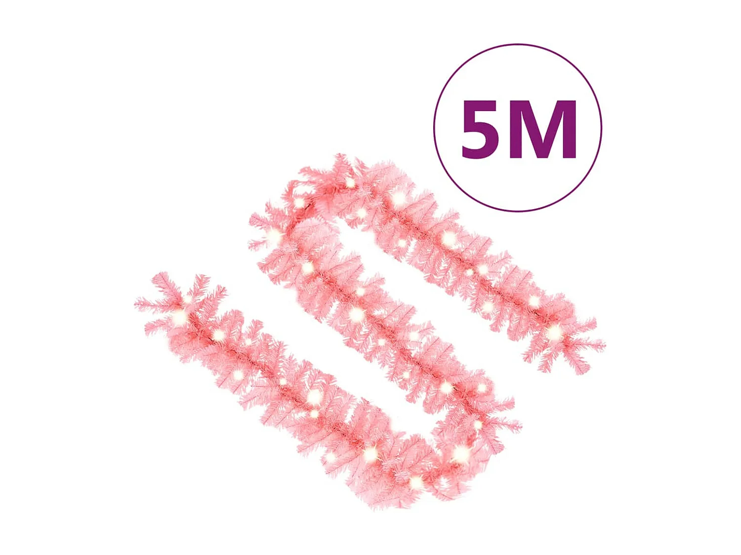 Weihnachtsgirlande mit LED 5 m Rosa