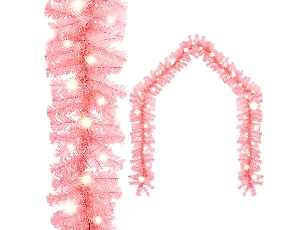 Guirlande de Noël avec lumières LED 5 m Rose
