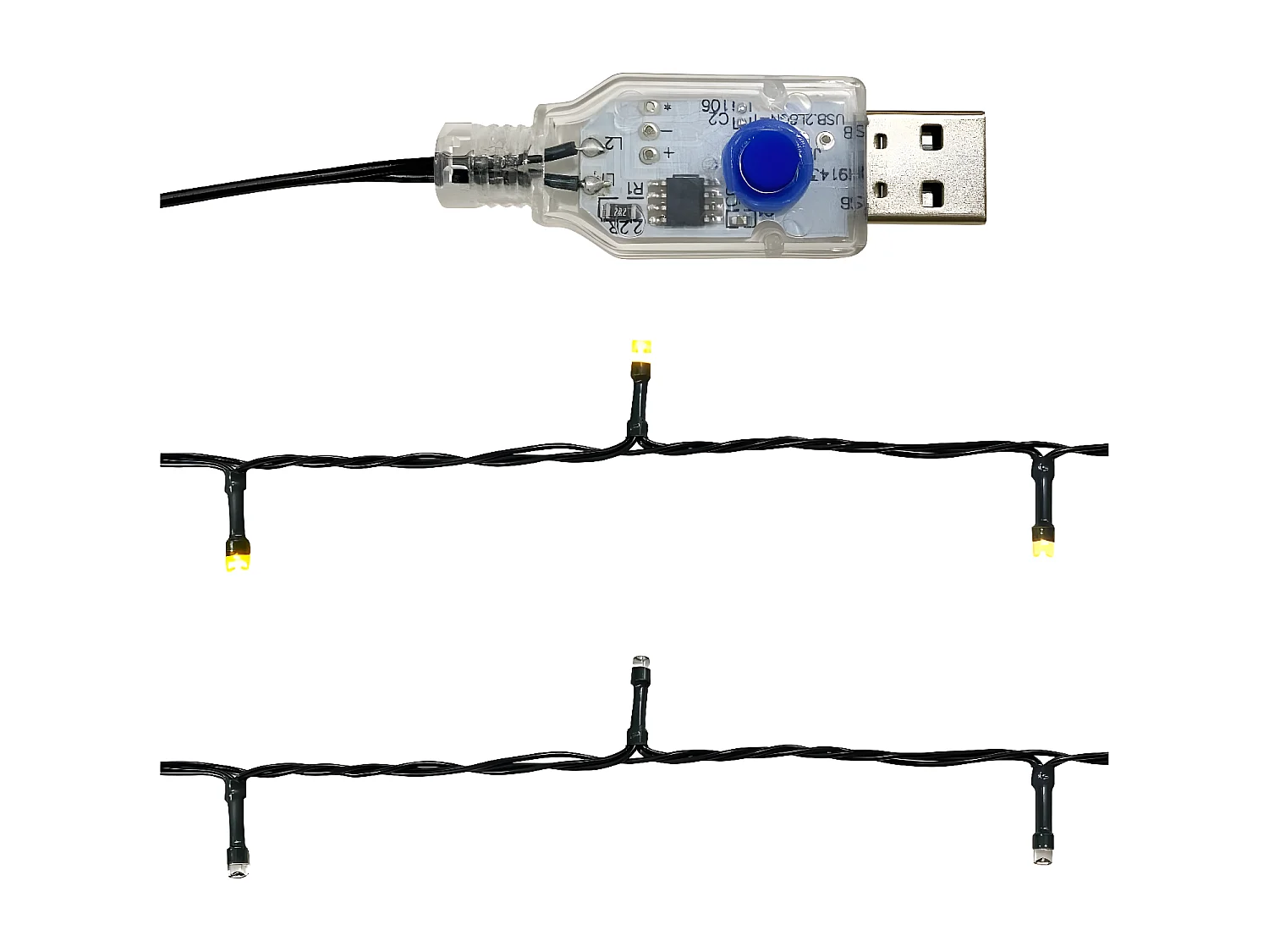 Grinalda de Natal com luzes LED 10 m vermelho