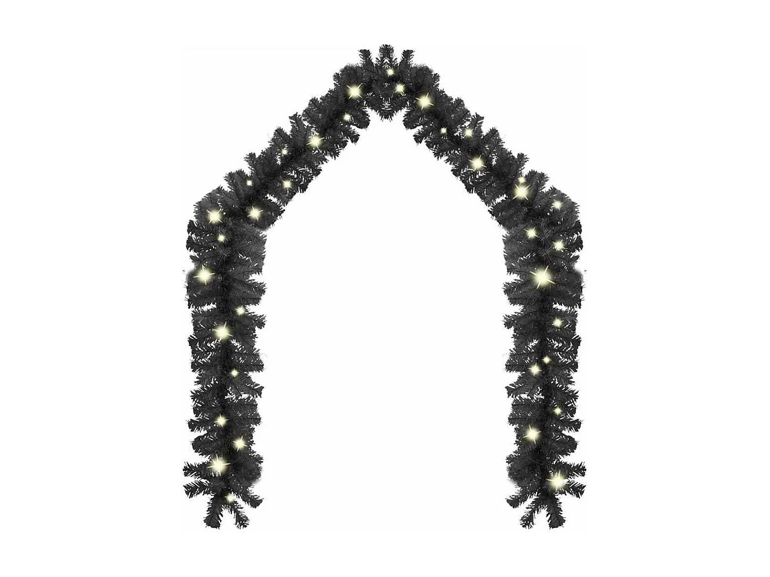 Guirlande de Noël avec lumières LED 10 m Noir