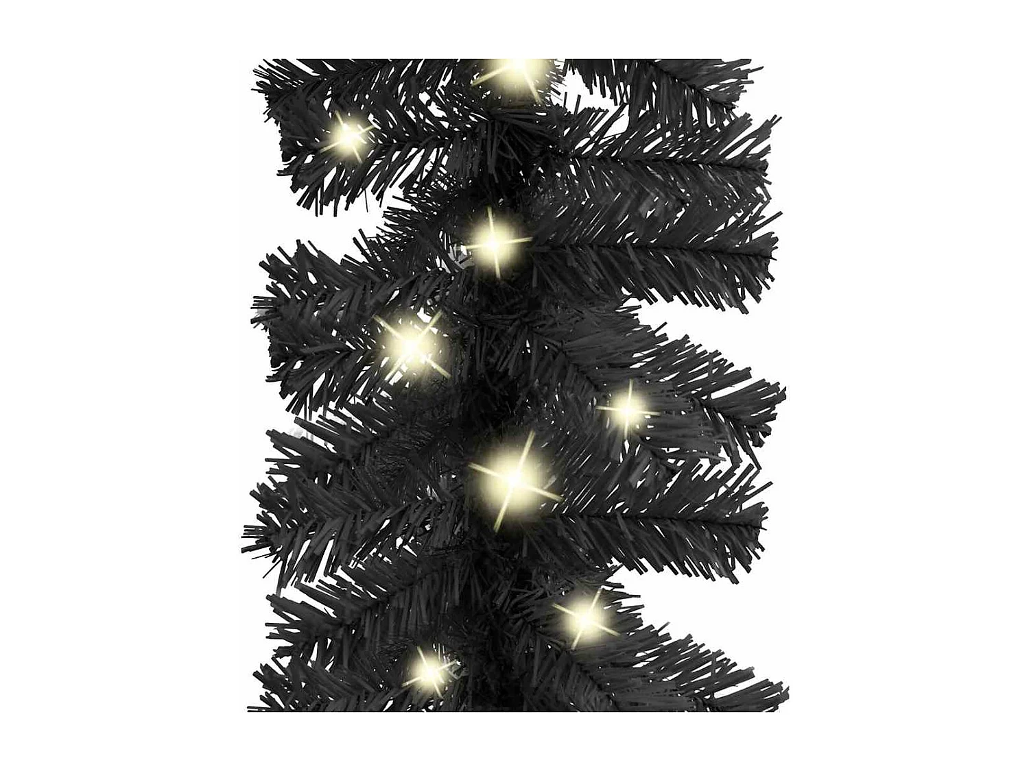 Guirlande de Noël avec lumières LED 10 m Noir