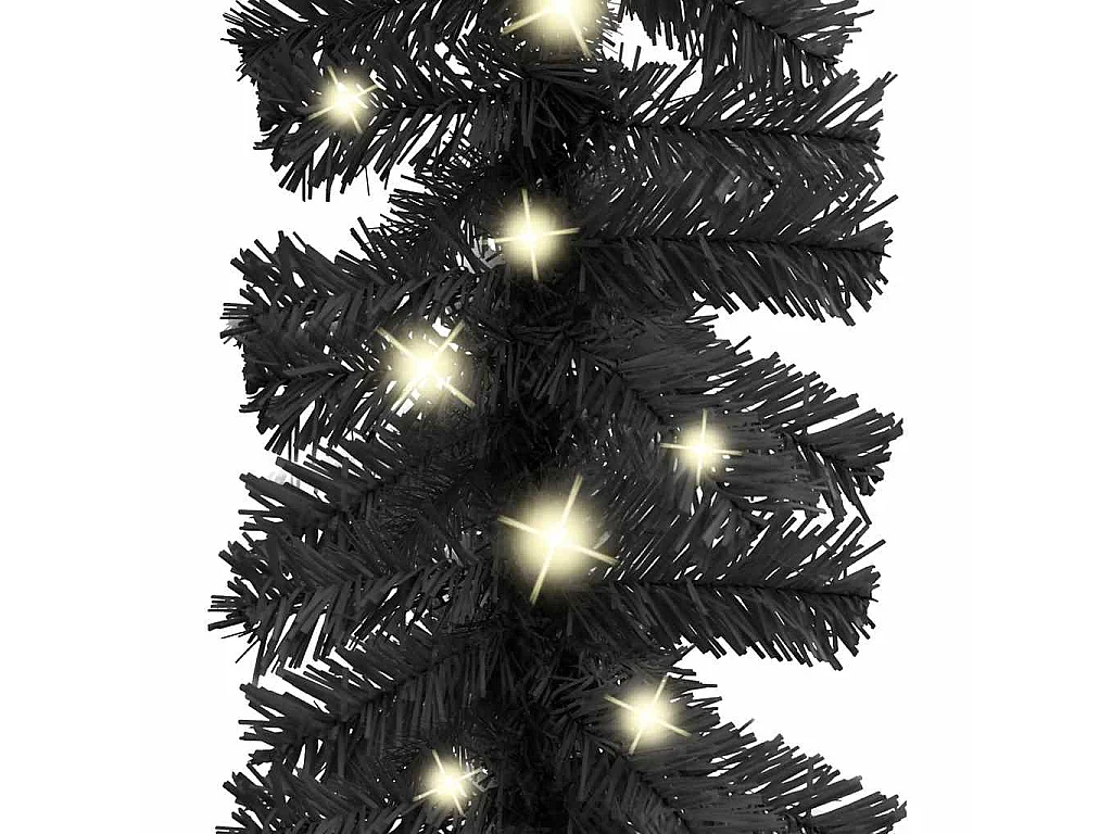 Guirlande de Noël avec lumières LED 10 m Noir
