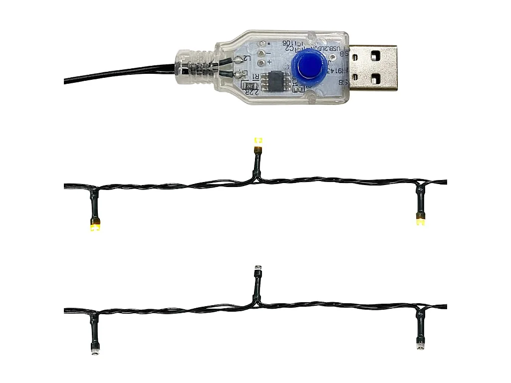 Guirlande de Noël avec lumières LED 10 m Noir