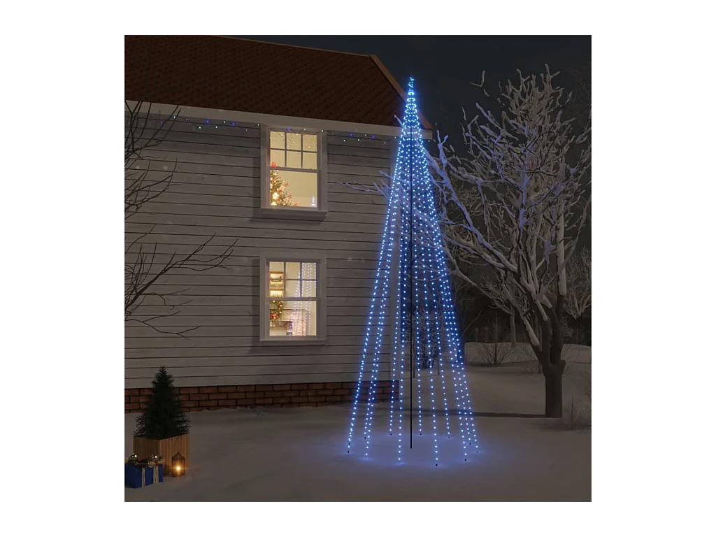 Sapin de Noël avec piquet 732 LED Bleues 500 cm