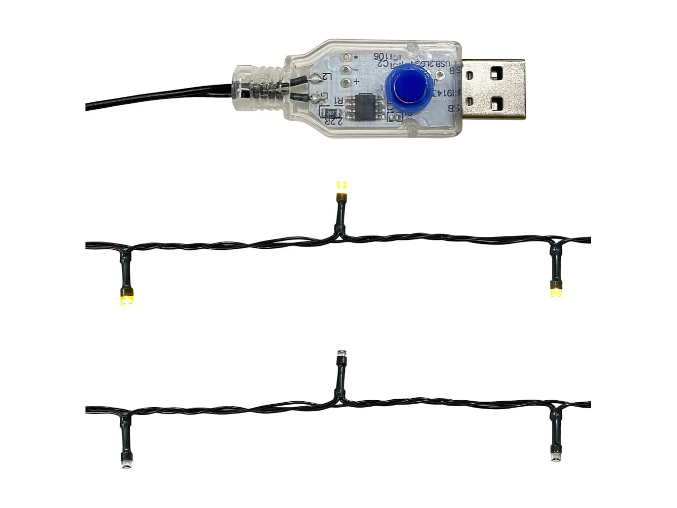 Guirlande de Noël avec lumières LED 20 m Doré